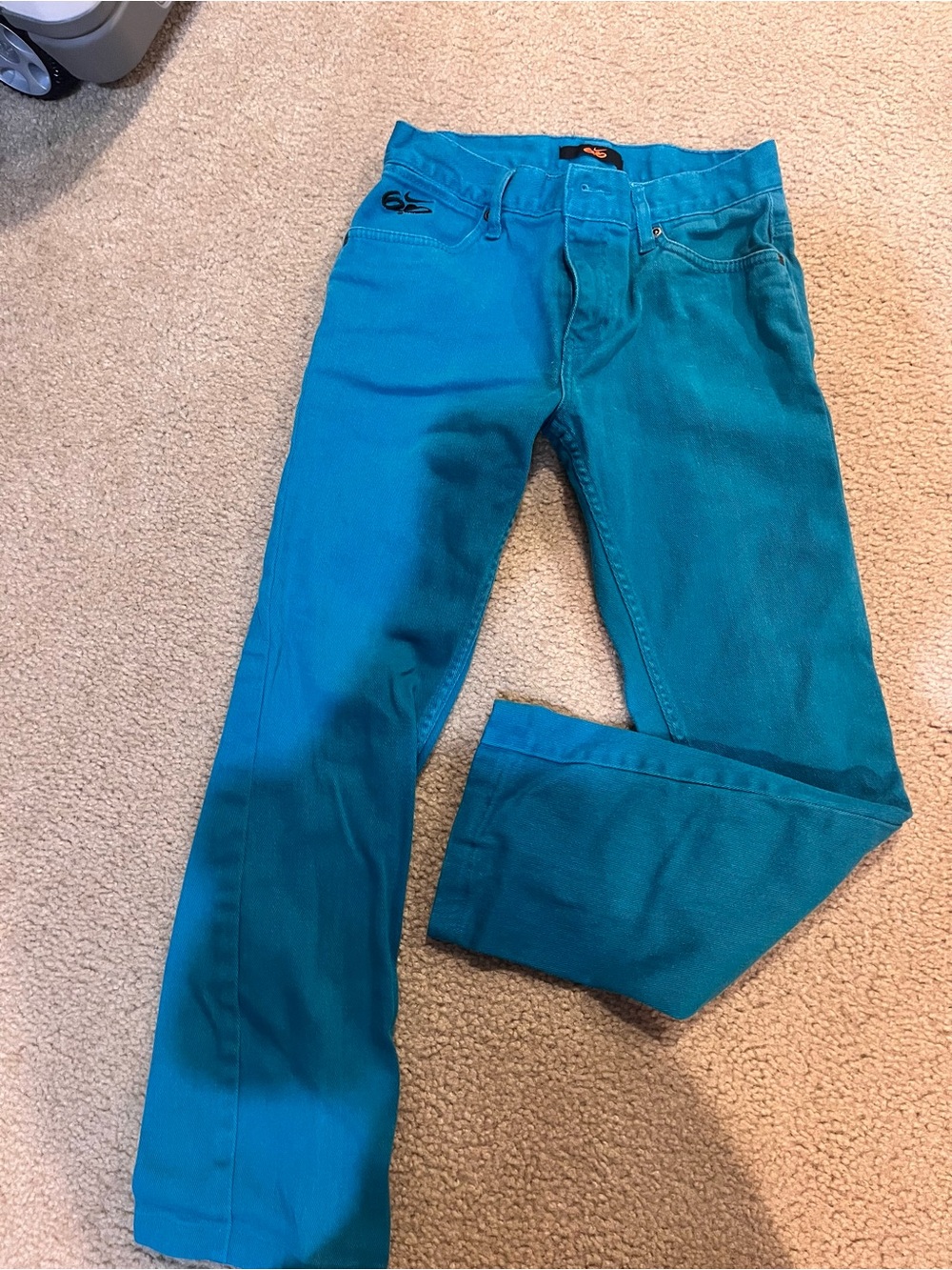 Nike 6.0 vintage retro skate Kids Teal Jeans pants size 16